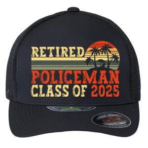 Policeman Retirement 2025 Retiree Police Officer Flexfit Unipanel Trucker Cap