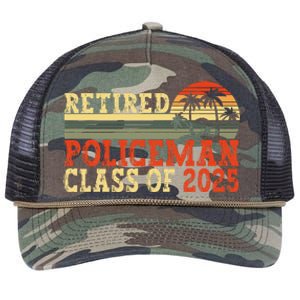 Policeman Retirement 2025 Retiree Police Officer Retro Rope Trucker Hat Cap