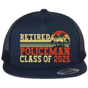 Policeman Retirement 2025 Retiree Police Officer Flat Bill Trucker Hat