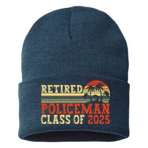 Policeman Retirement 2025 Retiree Police Officer Sustainable Knit Beanie