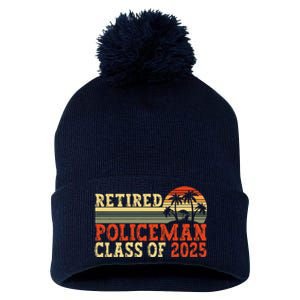 Policeman Retirement 2025 Retiree Police Officer Pom Pom 12in Knit Beanie