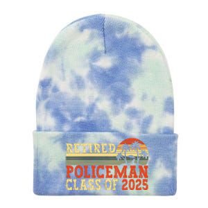 Policeman Retirement 2025 Retiree Police Officer Tie Dye 12in Knit Beanie