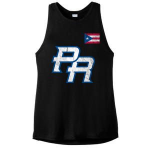 Puerto Rico Baseball Flag Pride Boricua Puerto Rico Ladies PosiCharge Tri-Blend Wicking Tank