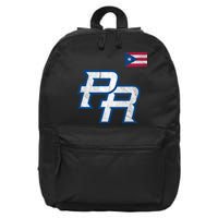 Puerto Rico Baseball Flag Pride Boricua Puerto Rico 16 in Basic Backpack