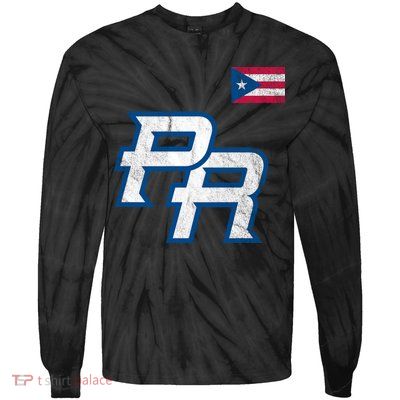 Puerto Rico Baseball Flag Pride Boricua Puerto Rico Tie-Dye Long Sleeve Shirt