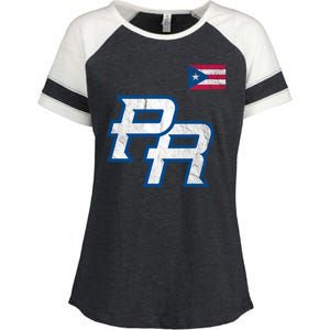 Puerto Rico Baseball Flag Pride Boricua Puerto Rico Enza Ladies Jersey Colorblock Tee