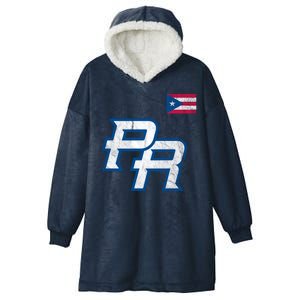 Puerto Rico Baseball Flag Pride Boricua Puerto Rico Hooded Wearable Blanket