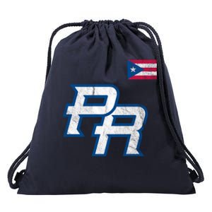 Puerto Rico Baseball Flag Pride Boricua Puerto Rico Drawstring Bag