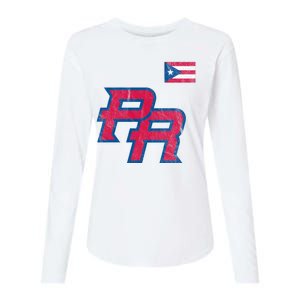 Puerto Rico Baseball Flag Pride Boricua Puerto Rico Womens Cotton Relaxed Long Sleeve T-Shirt