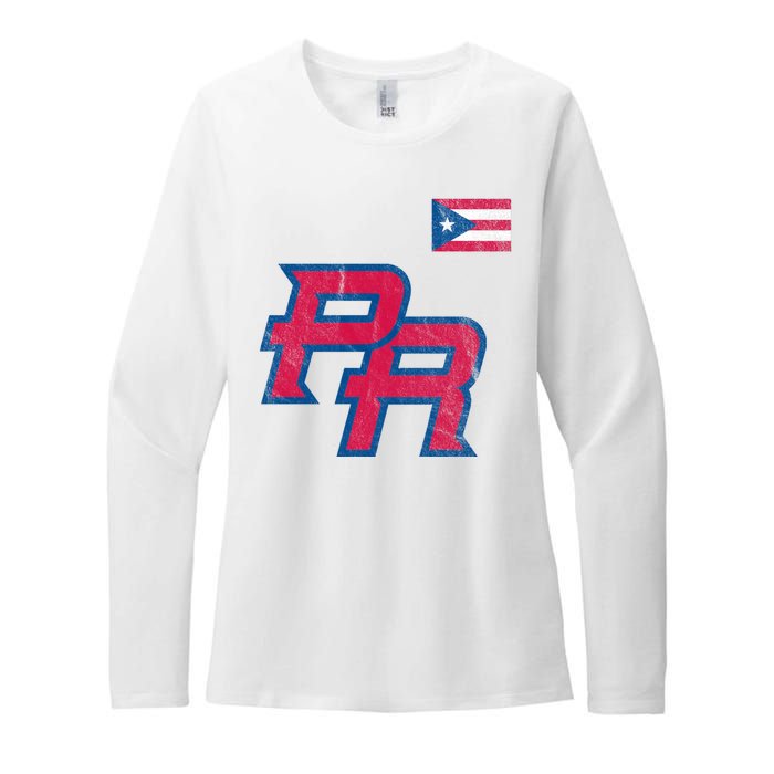 Puerto Rico Baseball Flag Pride Boricua Puerto Rico Womens CVC Long Sleeve Shirt