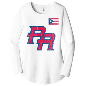 Puerto Rico Baseball Flag Pride Boricua Puerto Rico Women's Perfect Tri Tunic Long Sleeve Shirt