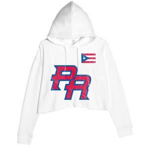 Puerto Rico Baseball Flag Pride Boricua Puerto Rico Crop Fleece Hoodie