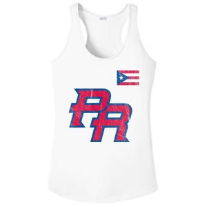 Puerto Rico Baseball Flag Pride Boricua Puerto Rico Ladies PosiCharge Competitor Racerback Tank