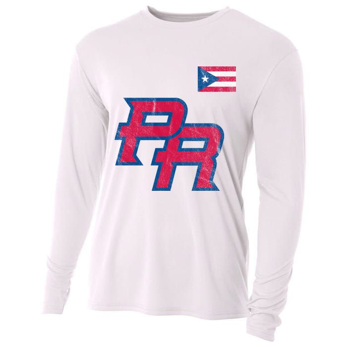 Puerto Rico Baseball Flag Pride Boricua Puerto Rico Cooling Performance Long Sleeve Crew