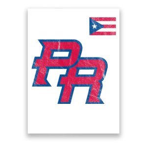 Puerto Rico Baseball Flag Pride Boricua Puerto Rico Poster