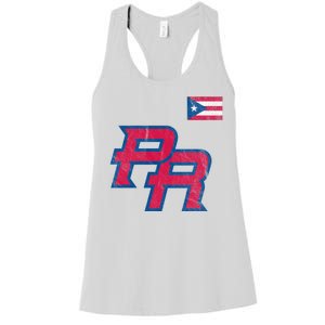 Puerto Rico Baseball Flag Pride Boricua Puerto Rico Women's Racerback Tank