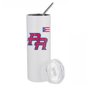 Puerto Rico Baseball Flag Pride Boricua Puerto Rico Stainless Steel Tumbler