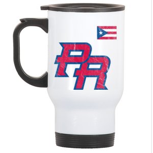 Puerto Rico Baseball Flag Pride Boricua Puerto Rico Stainless Steel Travel Mug