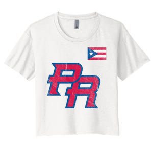 Puerto Rico Baseball Flag Pride Boricua Puerto Rico Women's Crop Top Tee