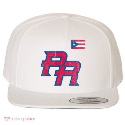 Puerto Rico Baseball Flag Pride Boricua Puerto Rico Wool Snapback Cap