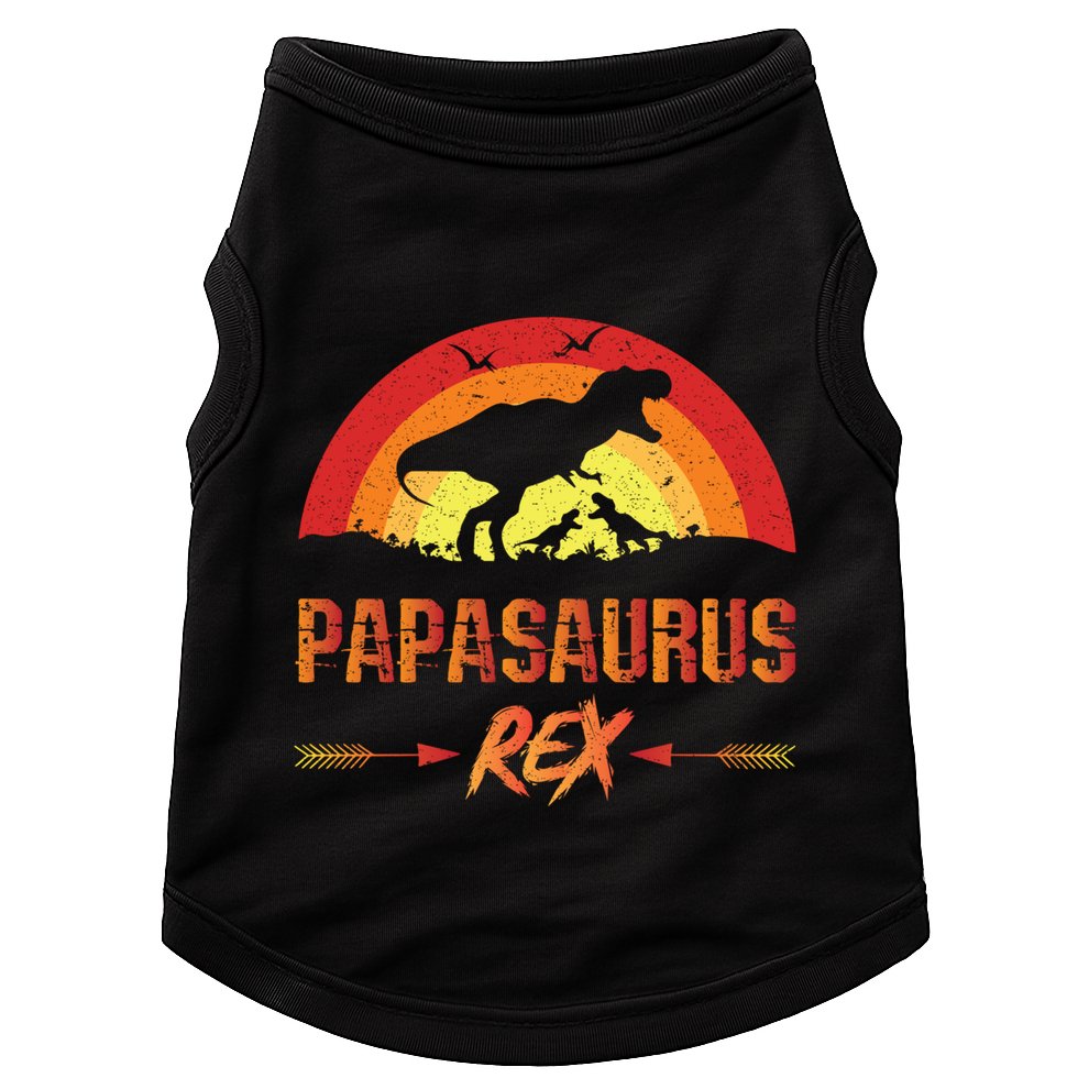 Papasaurus Rex 2 Sunset For Fathers Day Daddysaurus Gift Doggie Tank