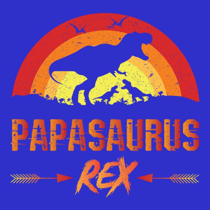 Papasaurus Rex 2 Sunset For Fathers Day Daddysaurus Gift Zip Tote Bag