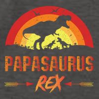 Papasaurus Rex 2 Sunset For Fathers Day Daddysaurus Gift Vector Backpack