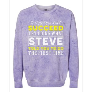 Personalized Retro 70s Style Steve Name Groovy Gifts Colorblast Crewneck Sweatshirt