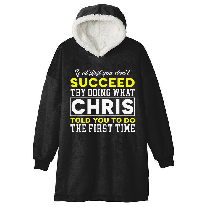 Personalized Retro 70s Style Chris Name Groovy Gifts Hooded Wearable Blanket