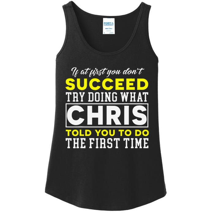 Personalized Retro 70s Style Chris Name Groovy Gifts Ladies Essential Tank