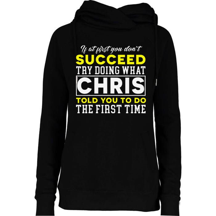 Personalized Retro 70s Style Chris Name Groovy Gifts Womens Funnel Neck Pullover Hood