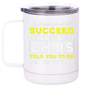 Personalized Retro 70s Style Chris Name Groovy Gifts 12 oz Stainless Steel Tumbler Cup