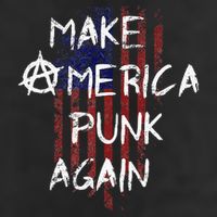 Punk Rocker 80s Design With Make America Punk Again Flag 7 Panel Mesh Trucker Snapback Hat
