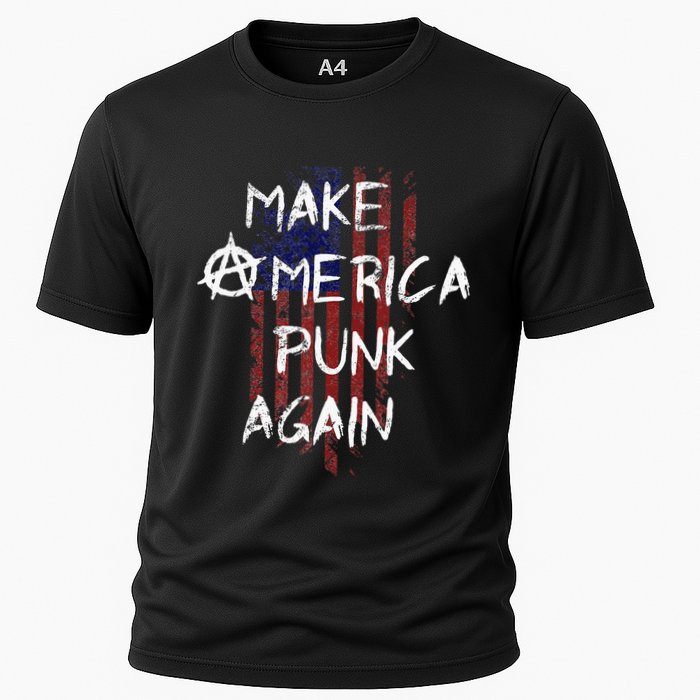 Punk Rocker 80s Design With Make America Punk Again Flag Performance Shirt