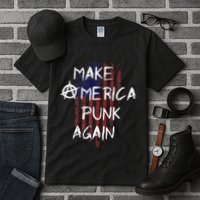 Punk Rocker 80s Design With Make America Punk Again Flag Tall T-Shirt