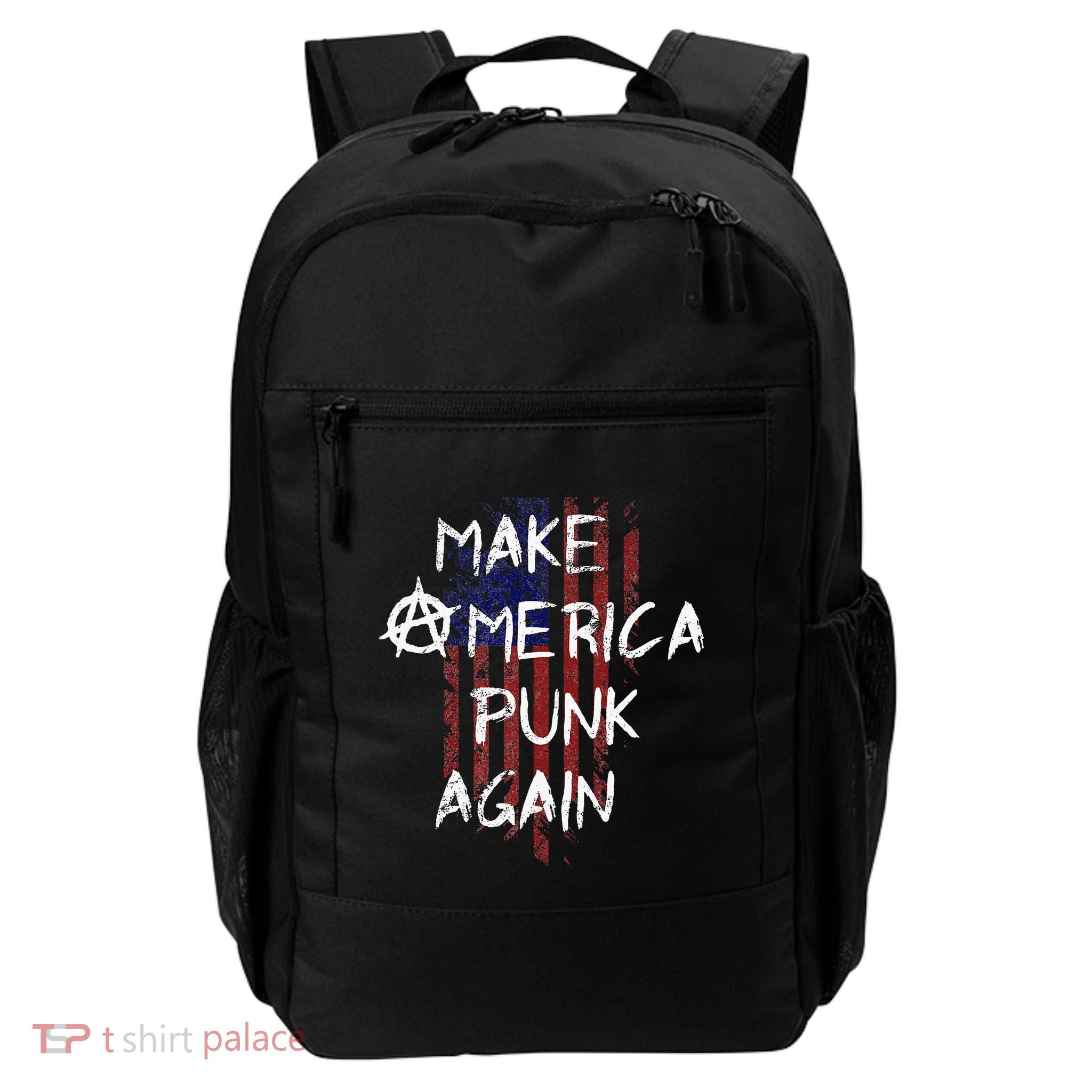 Punk Rocker 80s Design With Make America Punk Again Flag Daily Commute Backpack