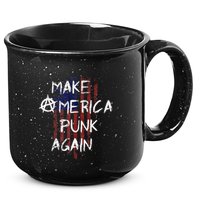 Punk Rocker 80s Design With Make America Punk Again Flag 15oz Campfire Ceramic Mug