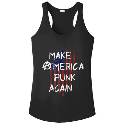 Punk Rocker 80s Design With Make America Punk Again Flag Ladies PosiCharge Competitor Racerback Tank