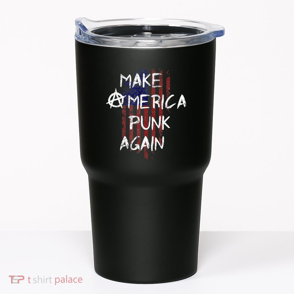Punk Rocker 80s Design With Make America Punk Again Flag Tumbler