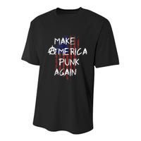 Punk Rocker 80s Design With Make America Punk Again Flag Youth Performance Sprint T-Shirt