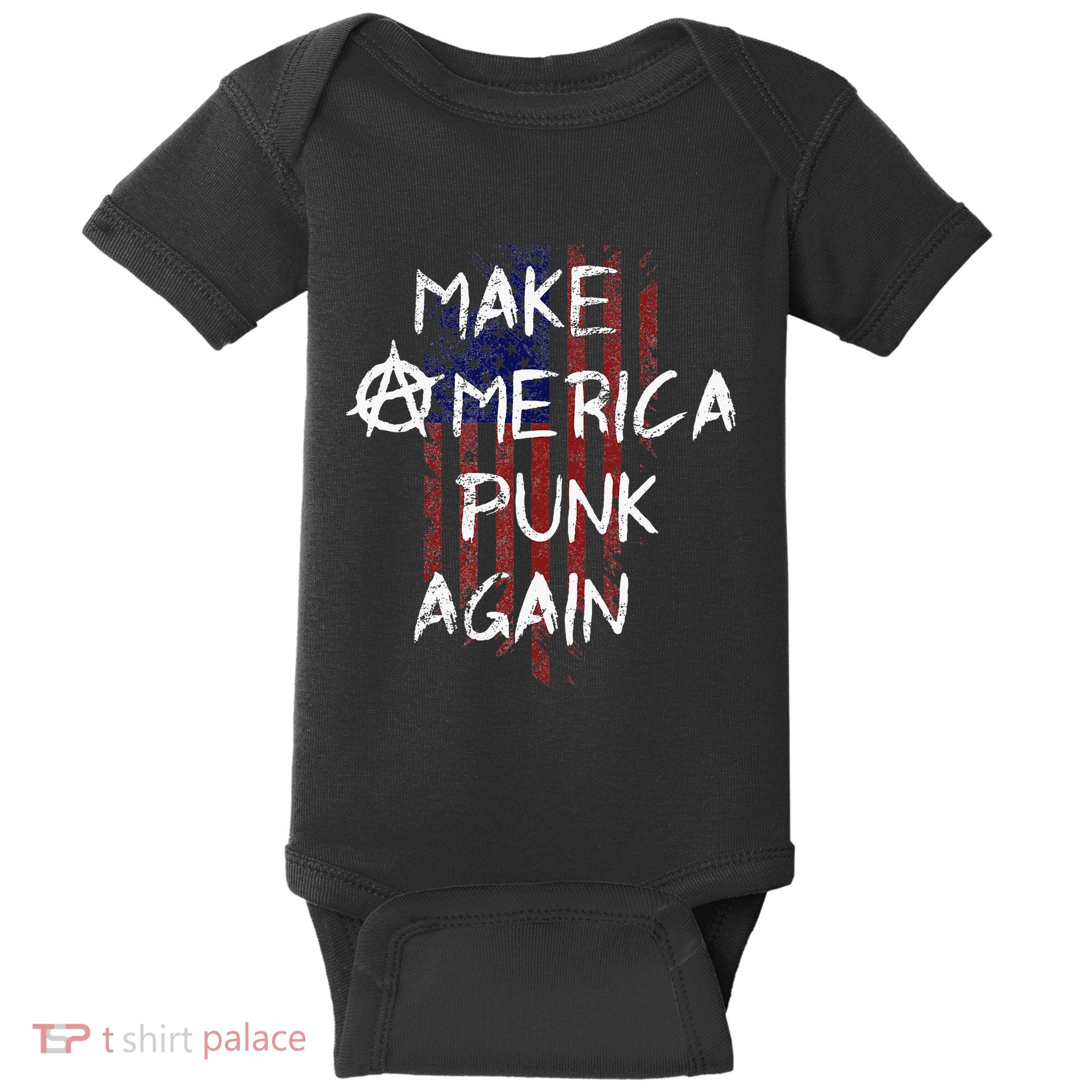 Punk Rocker 80s Design With Make America Punk Again Flag Baby Bodysuit