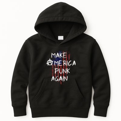 Punk Rocker 80s Design With Make America Punk Again Flag Kids Hoodie