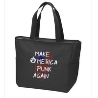Punk Rocker 80s Design With Make America Punk Again Flag Zip Tote Bag