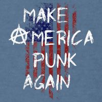 Punk Rocker 80s Design With Make America Punk Again Flag Garment-Dyed Sweatshirt