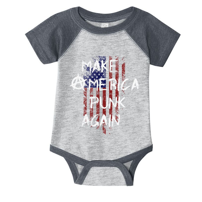 Punk Rocker 80s Design With Make America Punk Again Flag Infant Baby Jersey Bodysuit