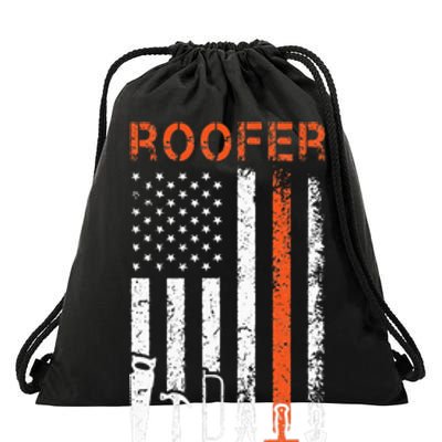 Patriotic Roofer American USA Flag Roofing Slating Drawstring Bag