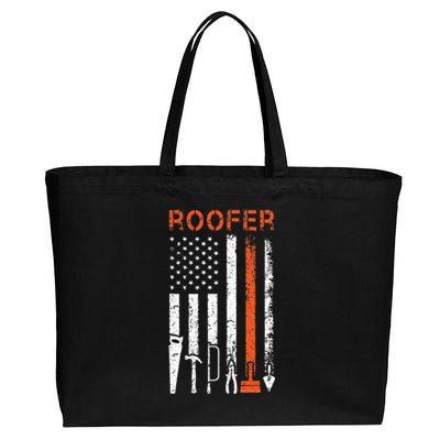 Patriotic Roofer American USA Flag Roofing Slating Cotton Canvas Jumbo Tote