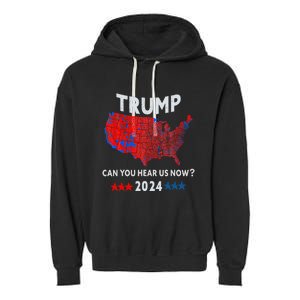 Patriotic Red And Blue Map Usa County Election Map Garment-Dyed Fleece Hoodie