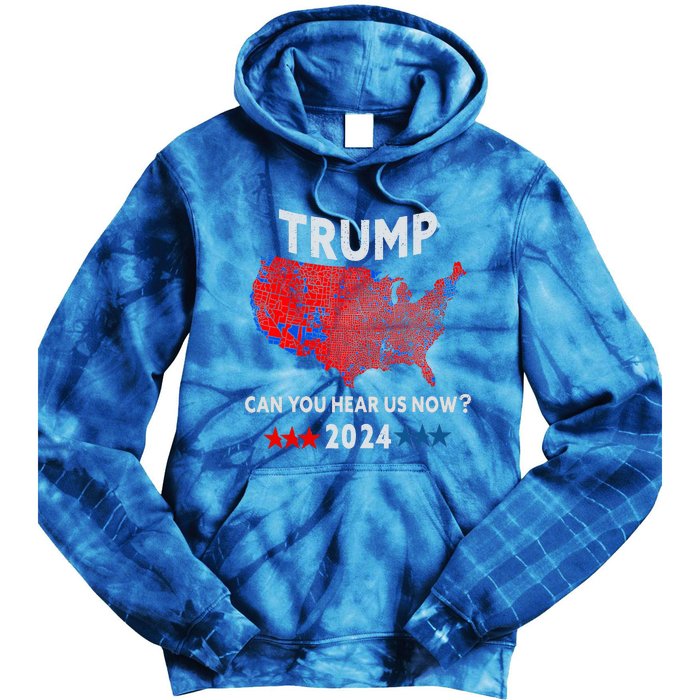 Patriotic Red And Blue Map Usa County Election Map Tie Dye Hoodie