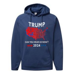 Patriotic Red And Blue Map Usa County Election Map Performance Fleece Hoodie